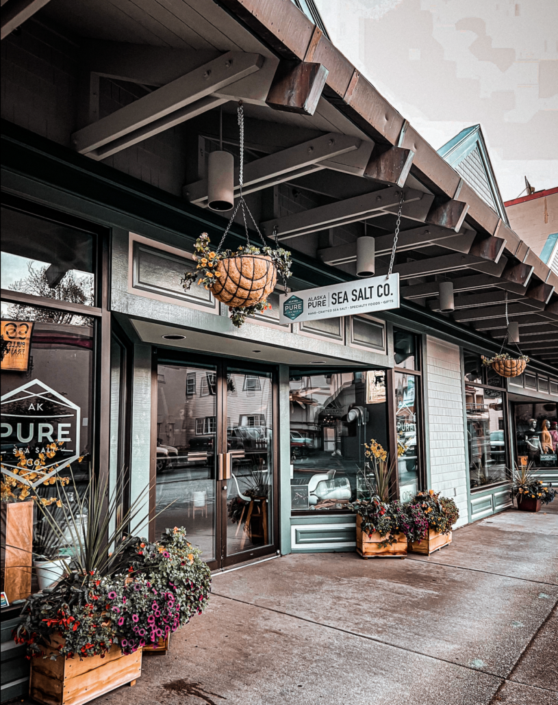 Local boutique storefront in downtown Sitka