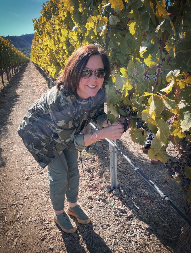 woman in vineyard california